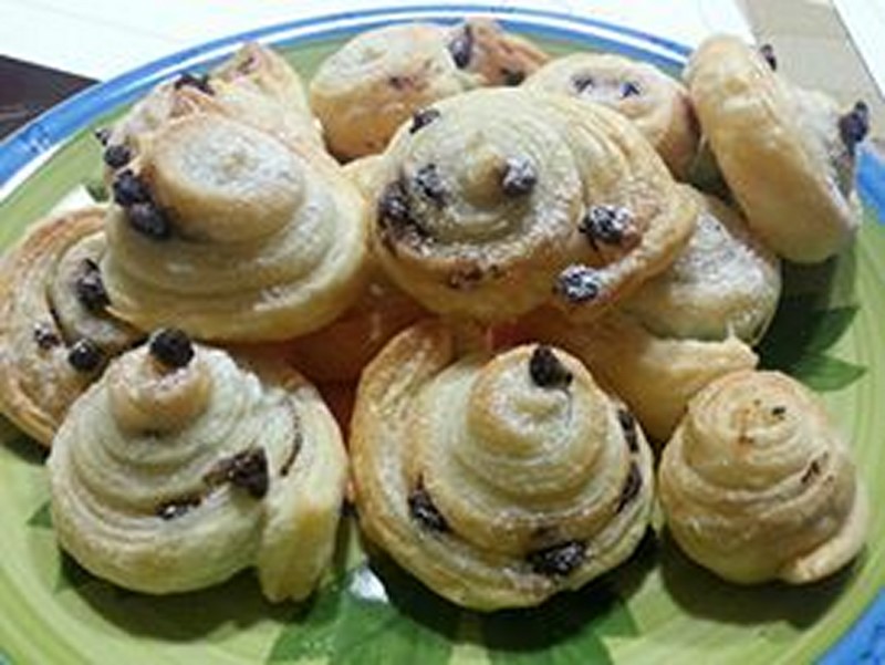 Girelle con gocce di cioccolato — ricetta fatta in casa